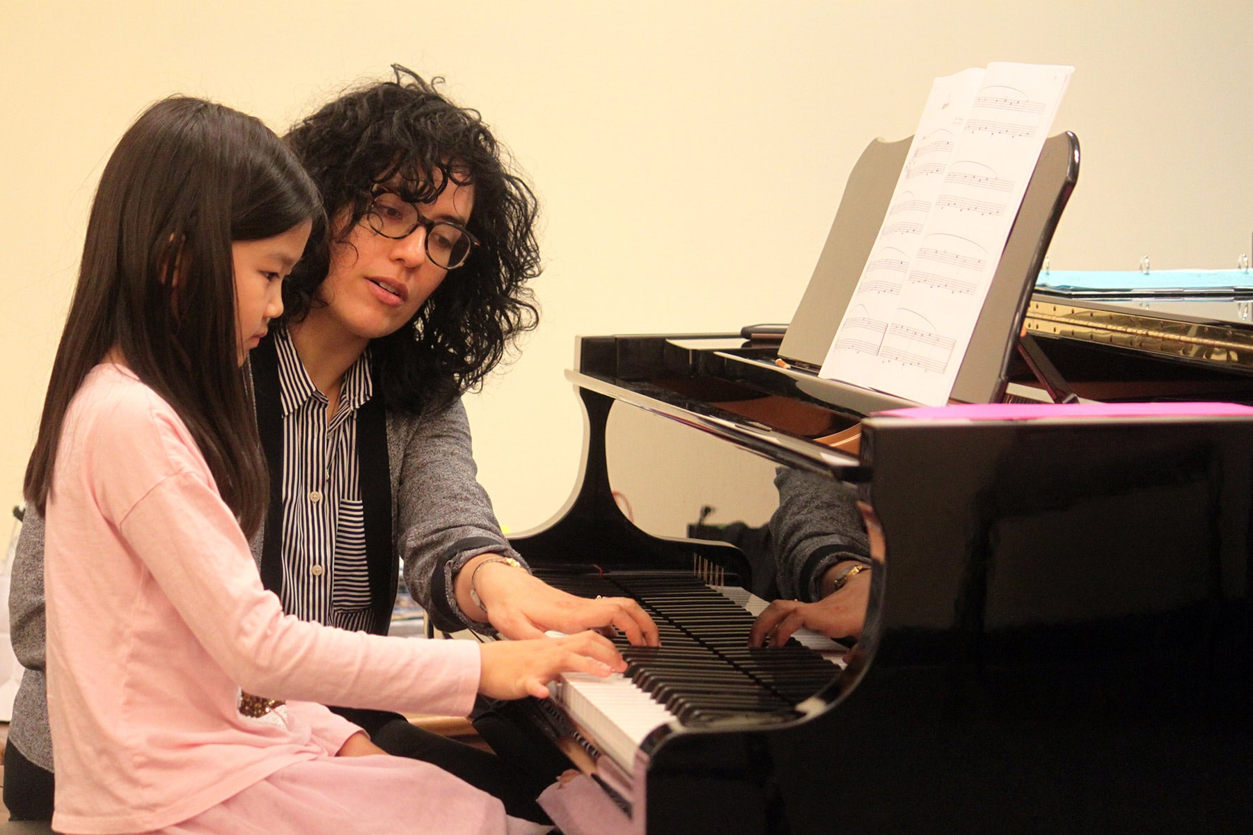 Piano master on video call